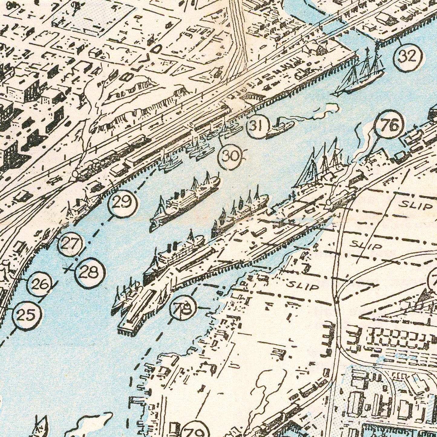 Vintage Map of Los Angeles Harbor, California, 1923