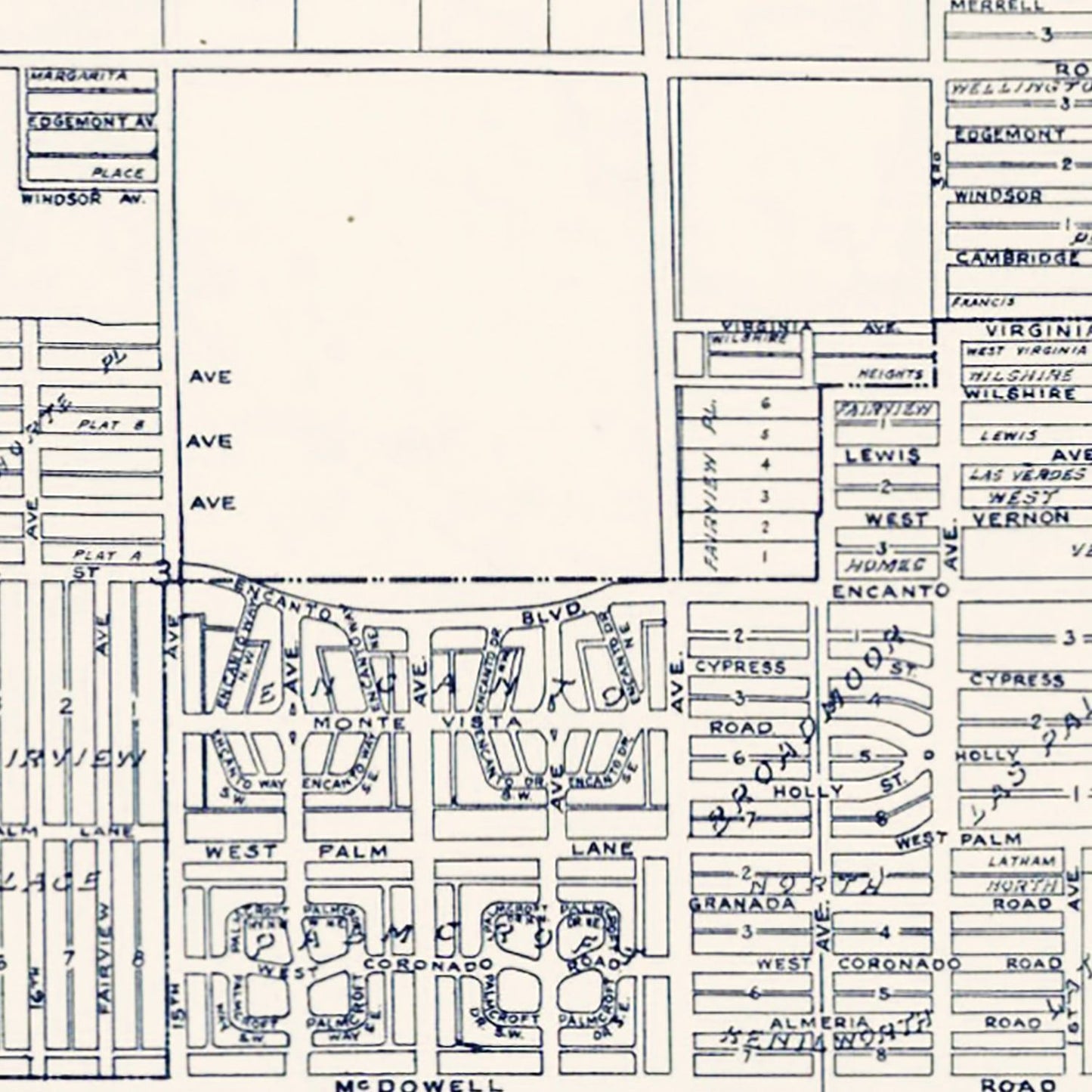 Vintage Map of Phoenix, Arizona, 1920