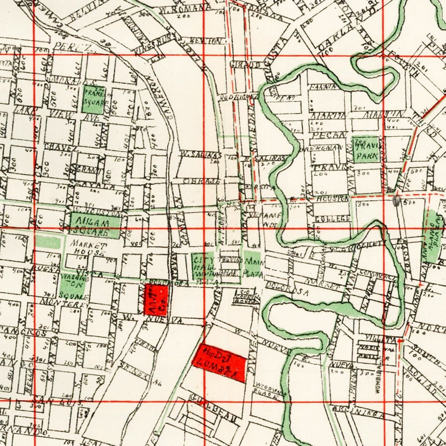 Vintage Map of San Antonio, Texas, 1895