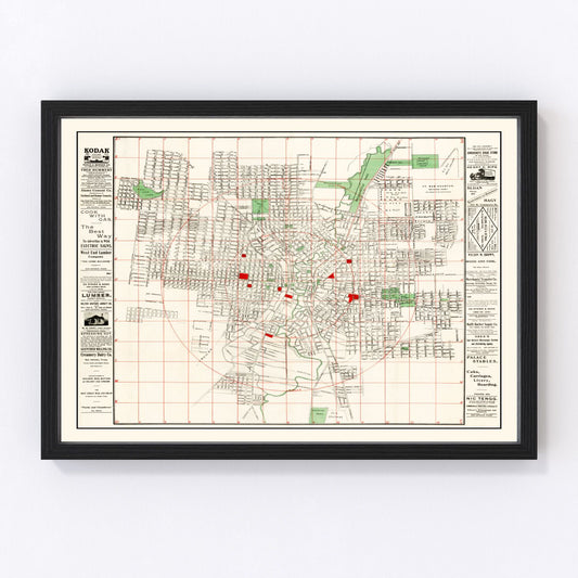 vintage map of San Antonio, Texas, 1895