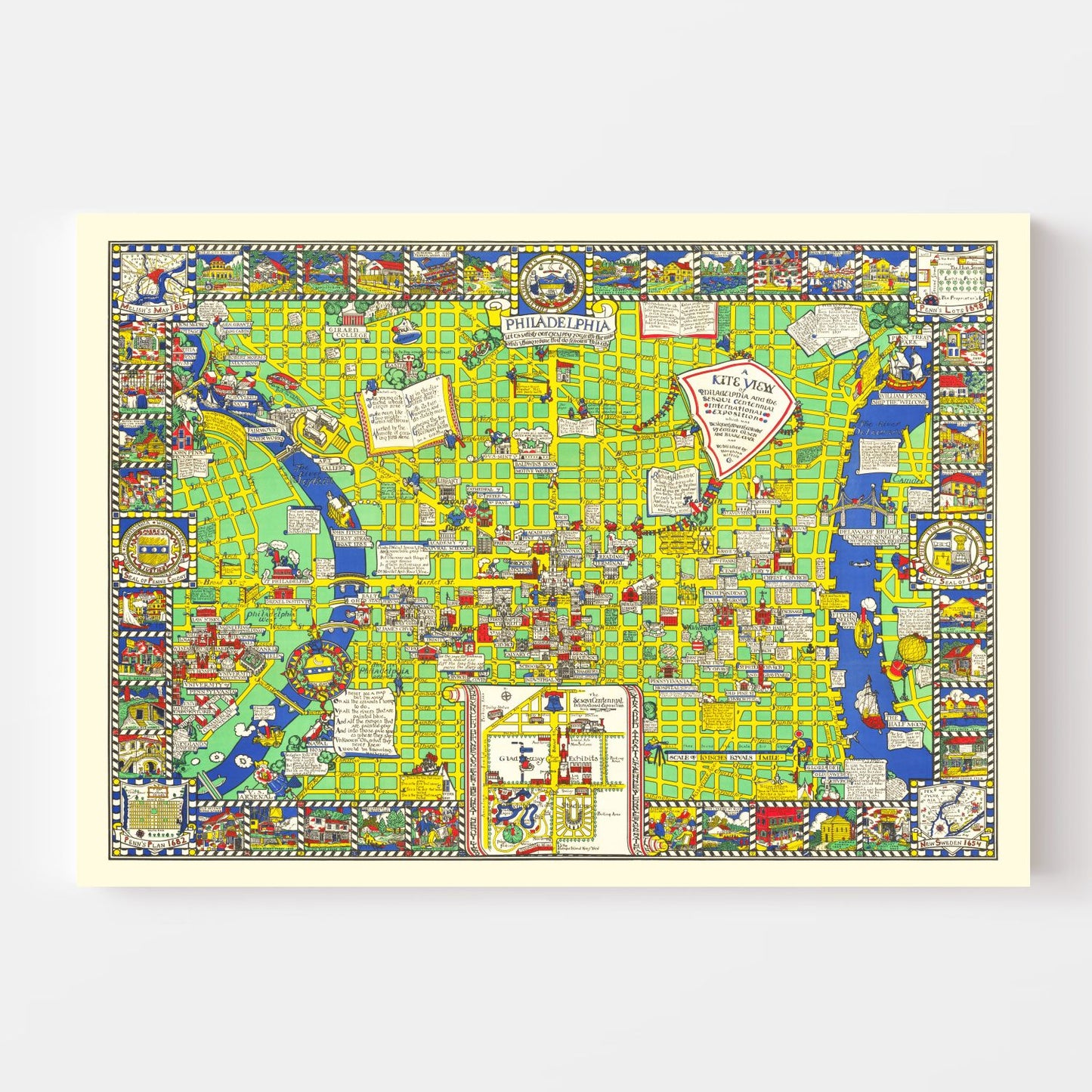 Vintage Map of Philadelphia, Pennsylvania, 1926
