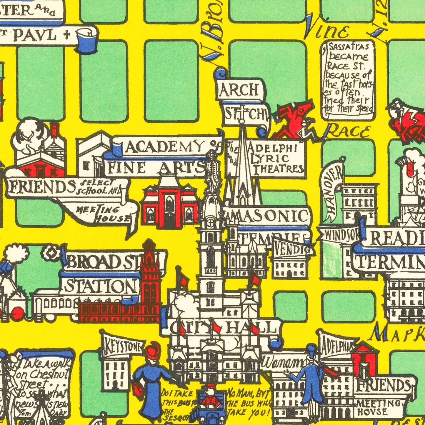Vintage Map of Philadelphia, Pennsylvania, 1926