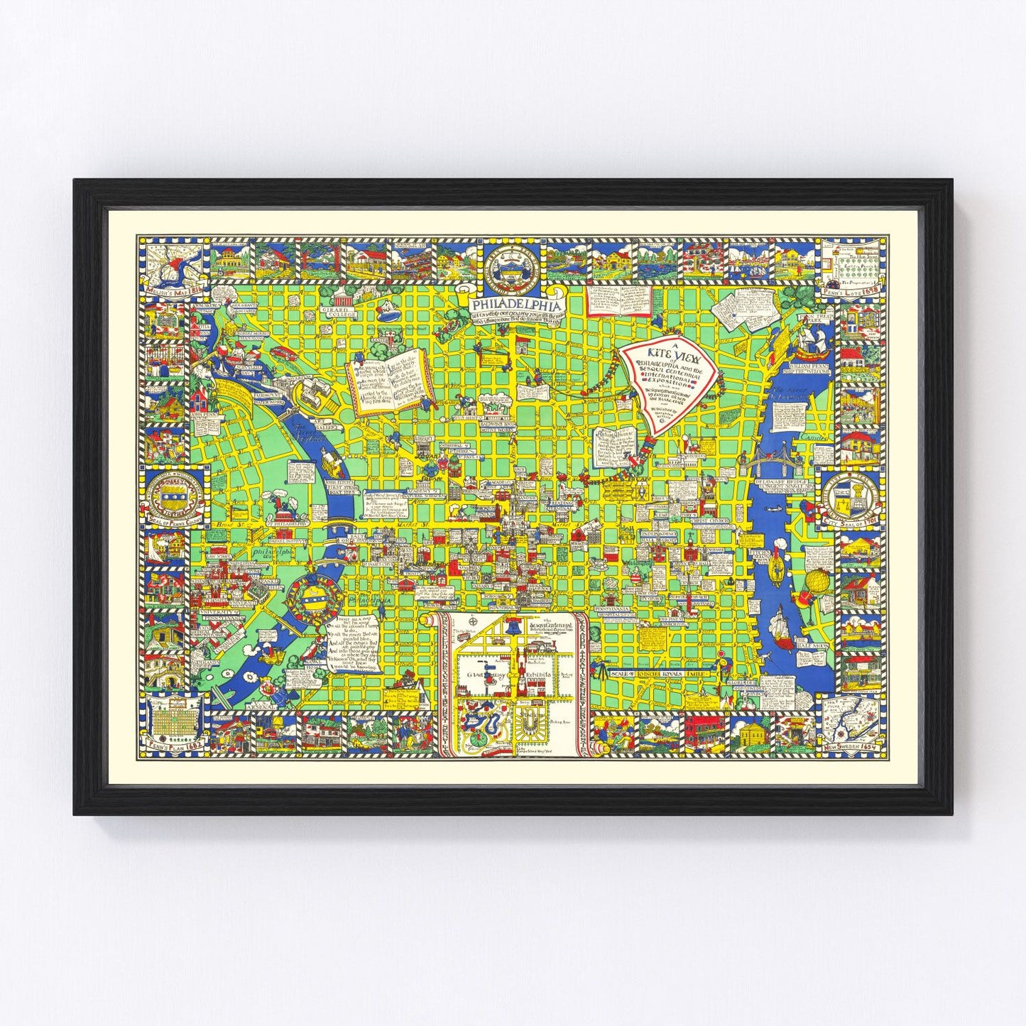 Vintage map of Philadelphia, Pennsylvania, 1926