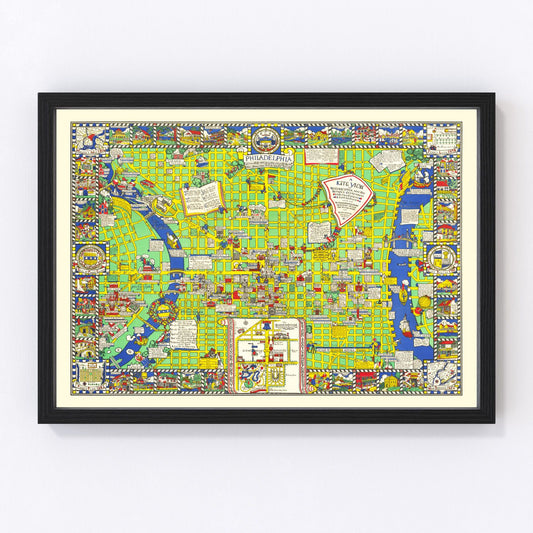 Vintage map of Philadelphia, Pennsylvania, 1926
