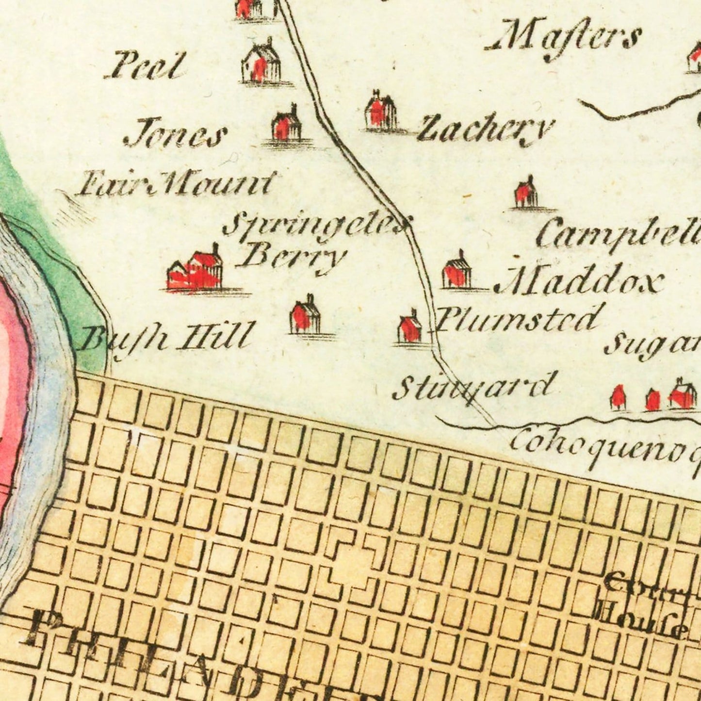 Vintage Map of Philadelphia, Pennsylvania, 1753