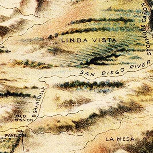 Vintage Map of San Diego Bay, California, 1899