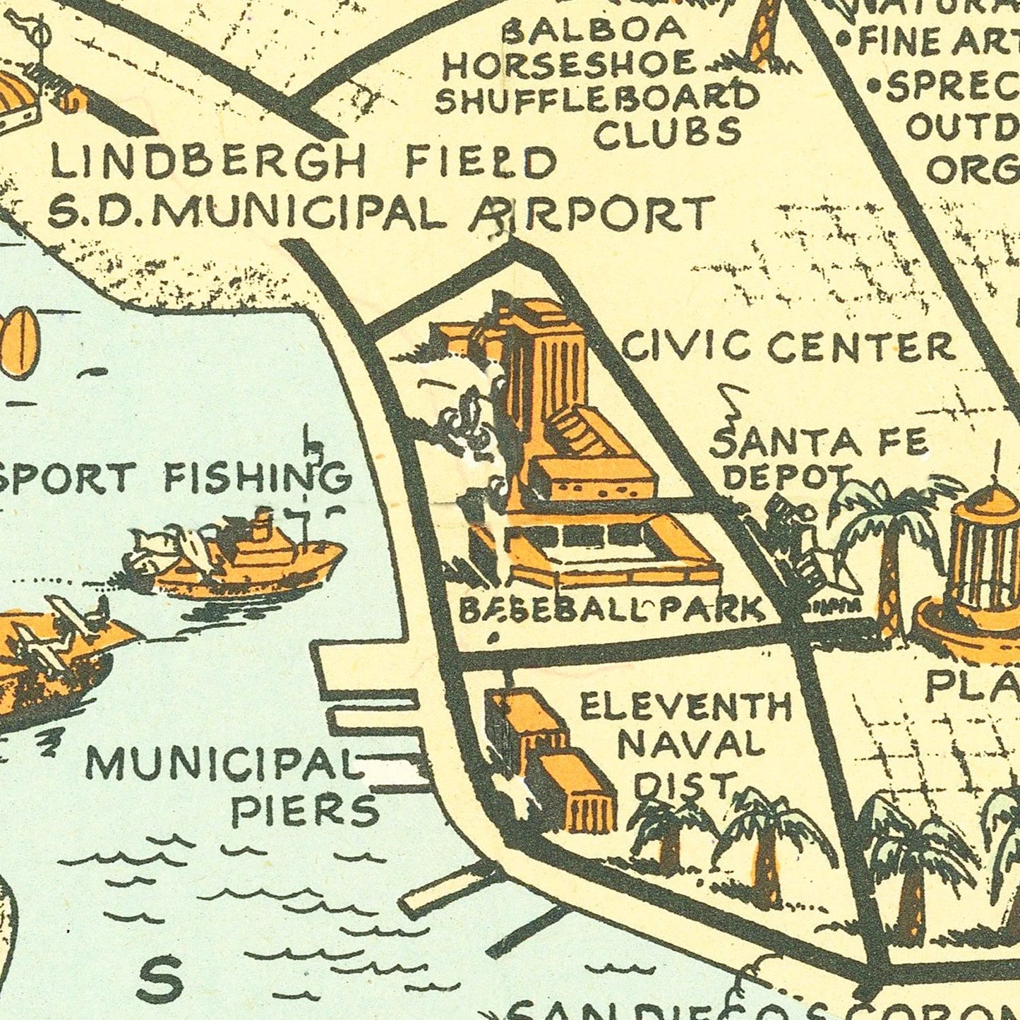 Vintage Map of San Diego County, California, 1935 II