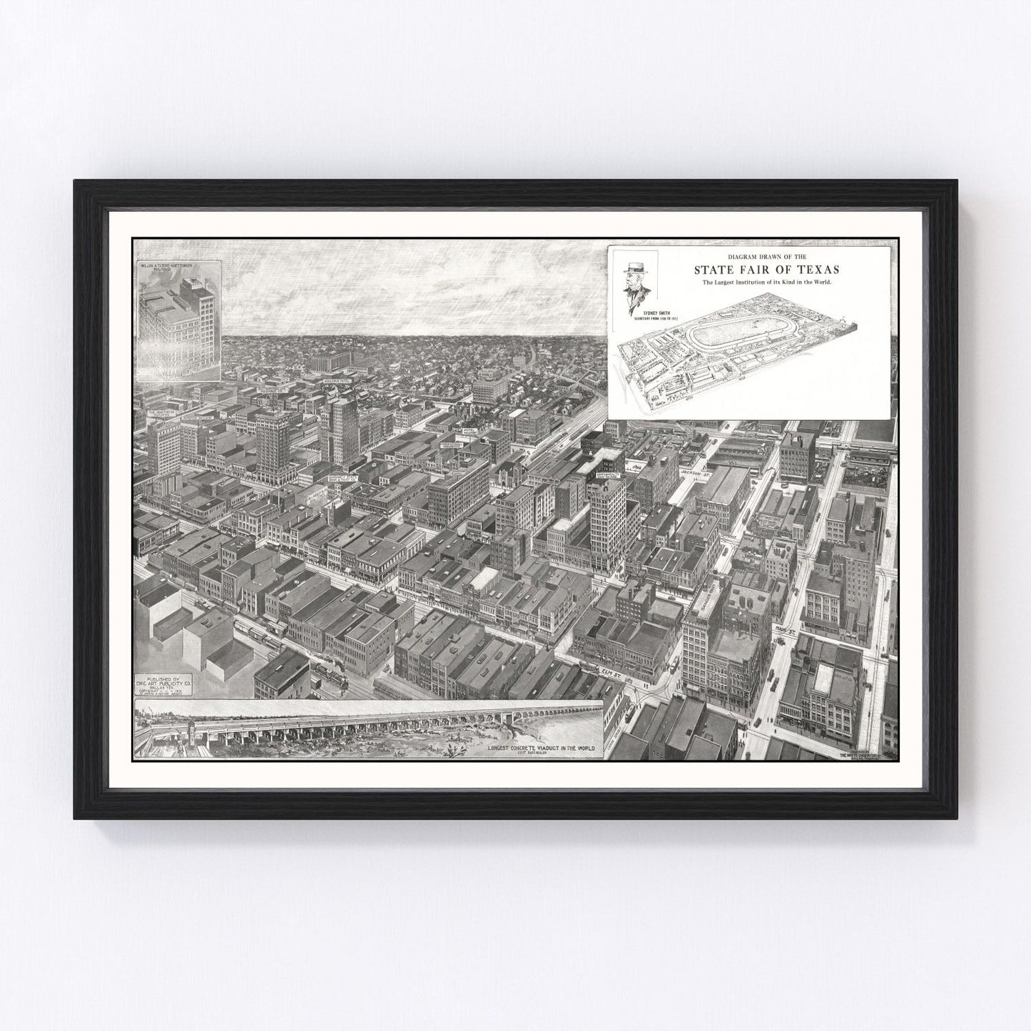 vintage map of Dallas, Texas, 1912