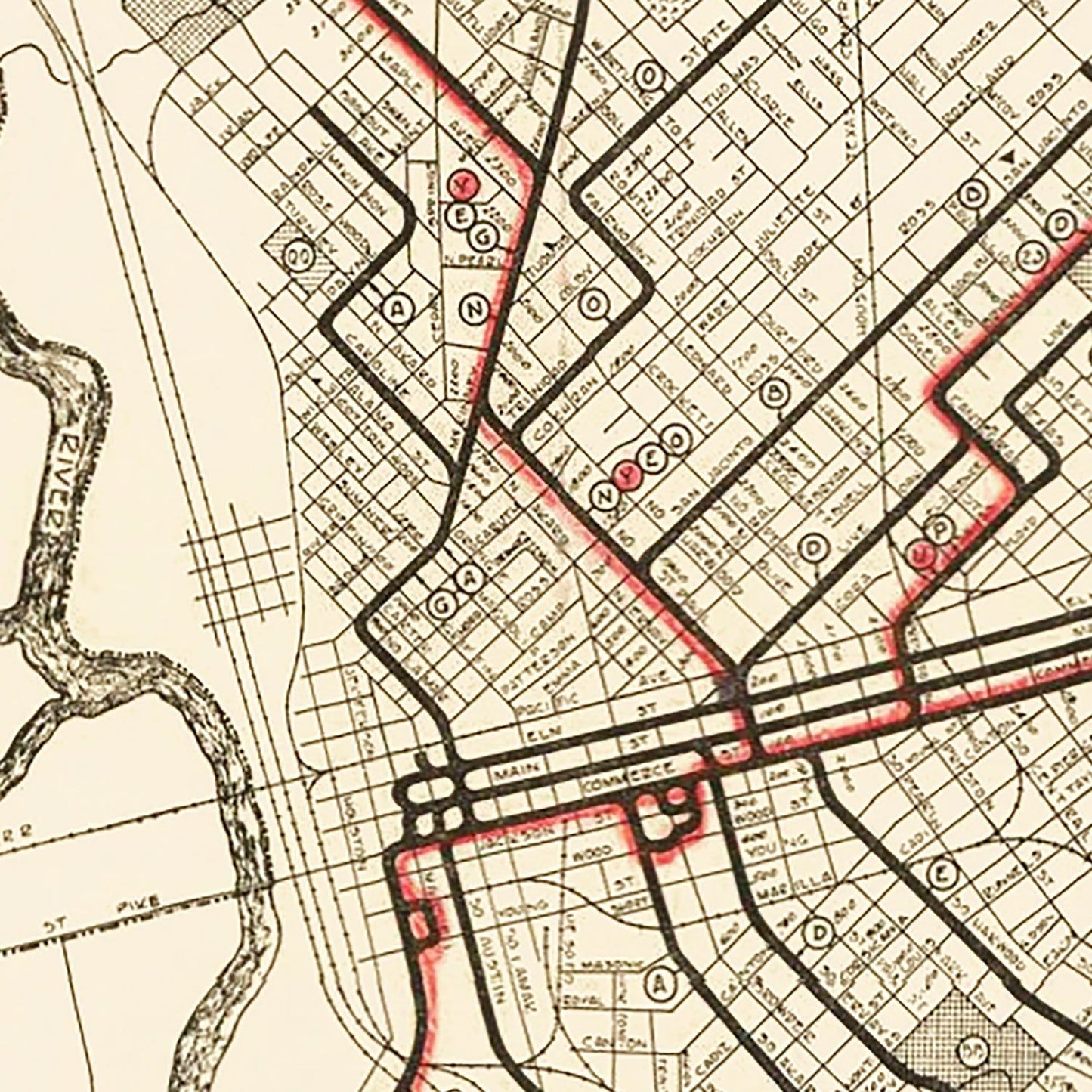Vintage Map of Dallas, Texas, 1925