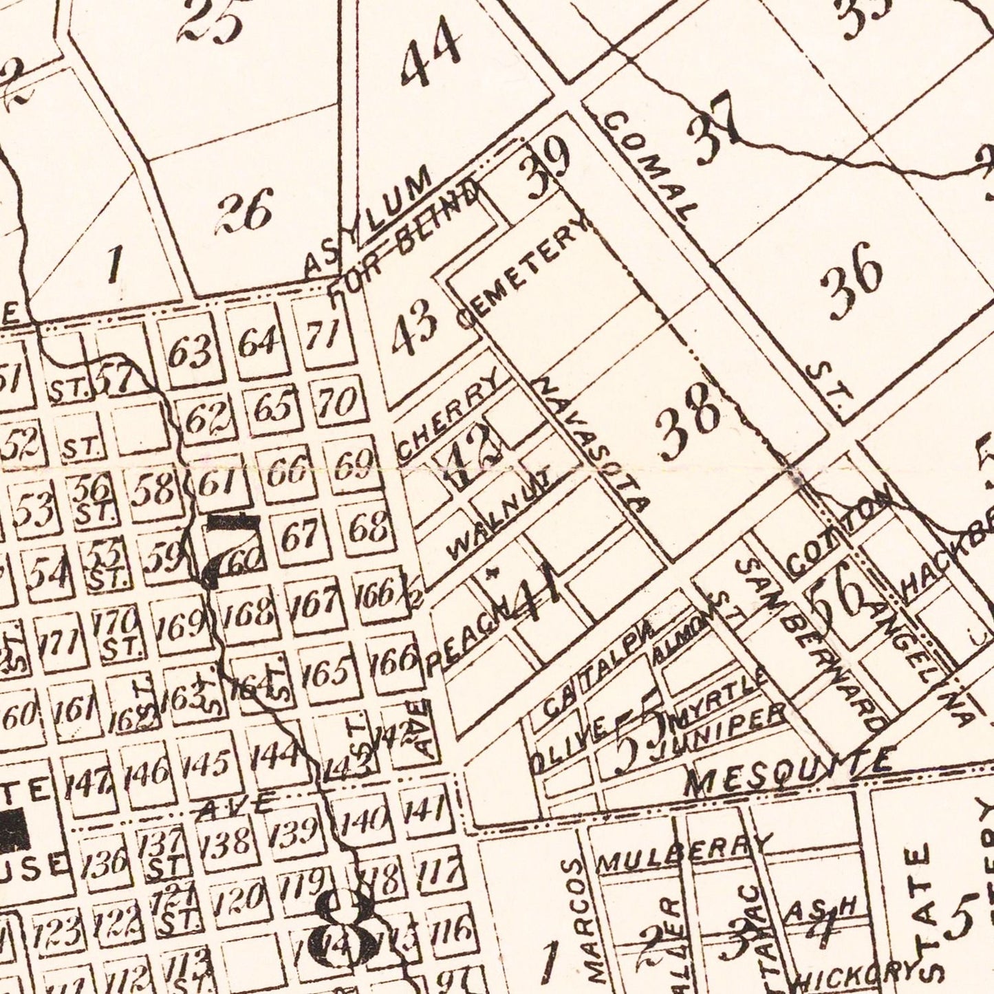 Vintage Map of Austin, Texas, 1885