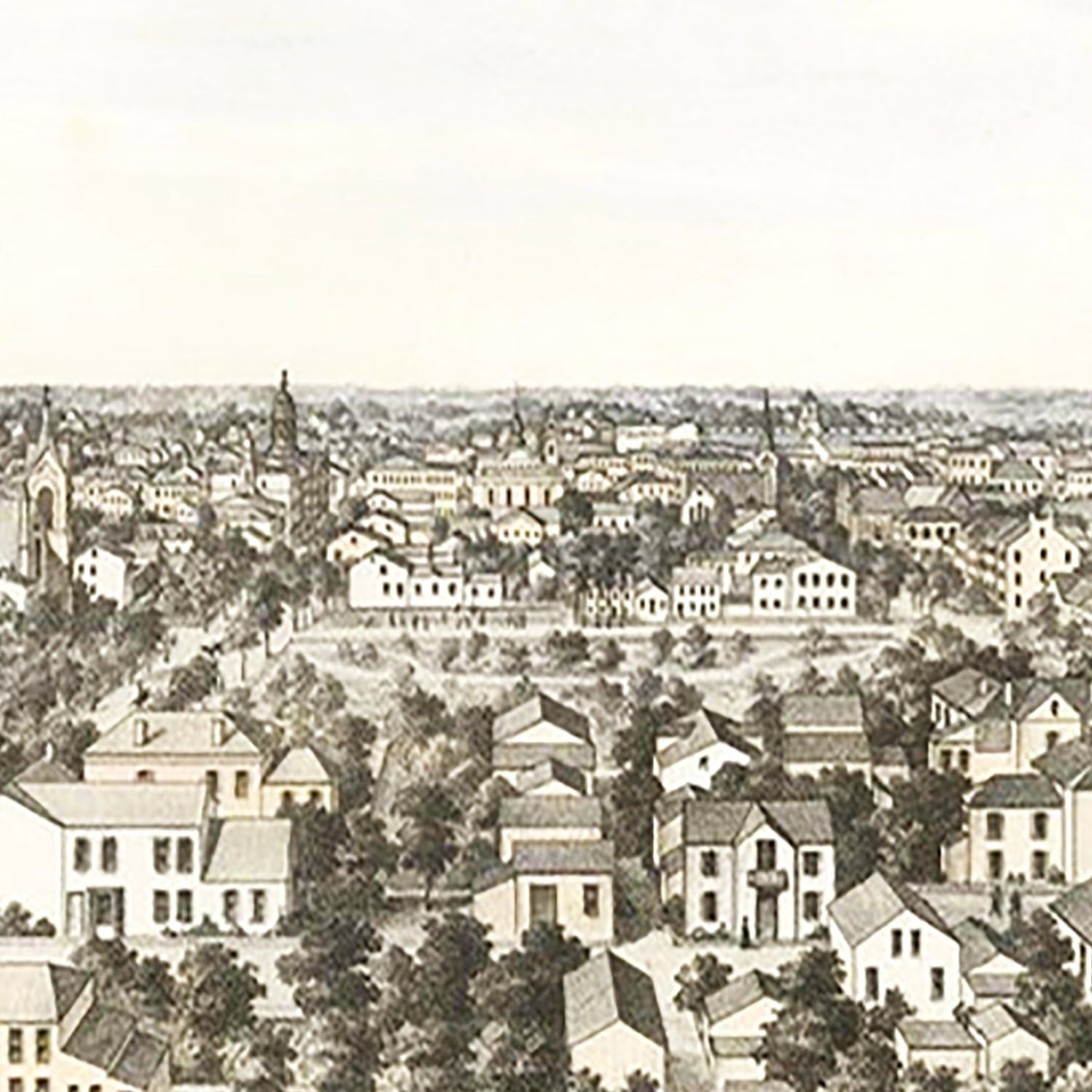 Vintage Map of Indianapolis, Indiana, 1860