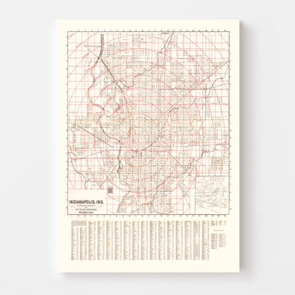 Vintage Map of Indianapolis, Indiana, 1903