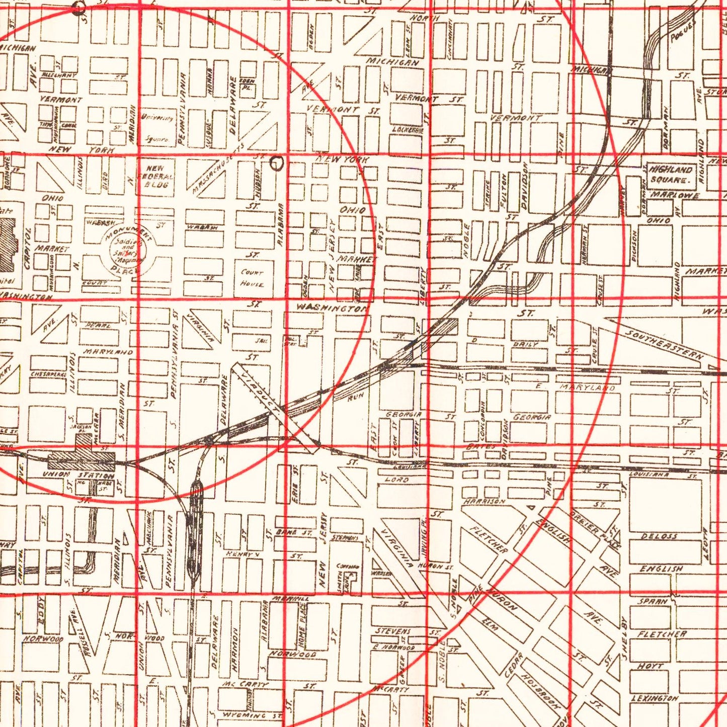Vintage Map of Indianapolis, Indiana, 1903