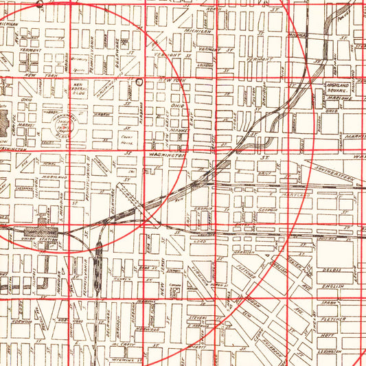 Vintage Map of Indianapolis, Indiana, 1903