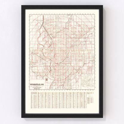vintage map of Indianapolis, Indiana, 1903