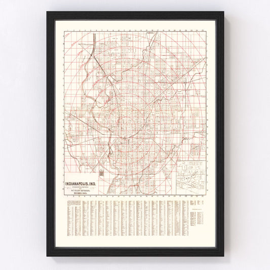 vintage map of Indianapolis, Indiana, 1903