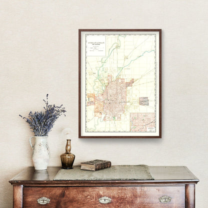 Vintage Map of Indianapolis, Indiana, 1899