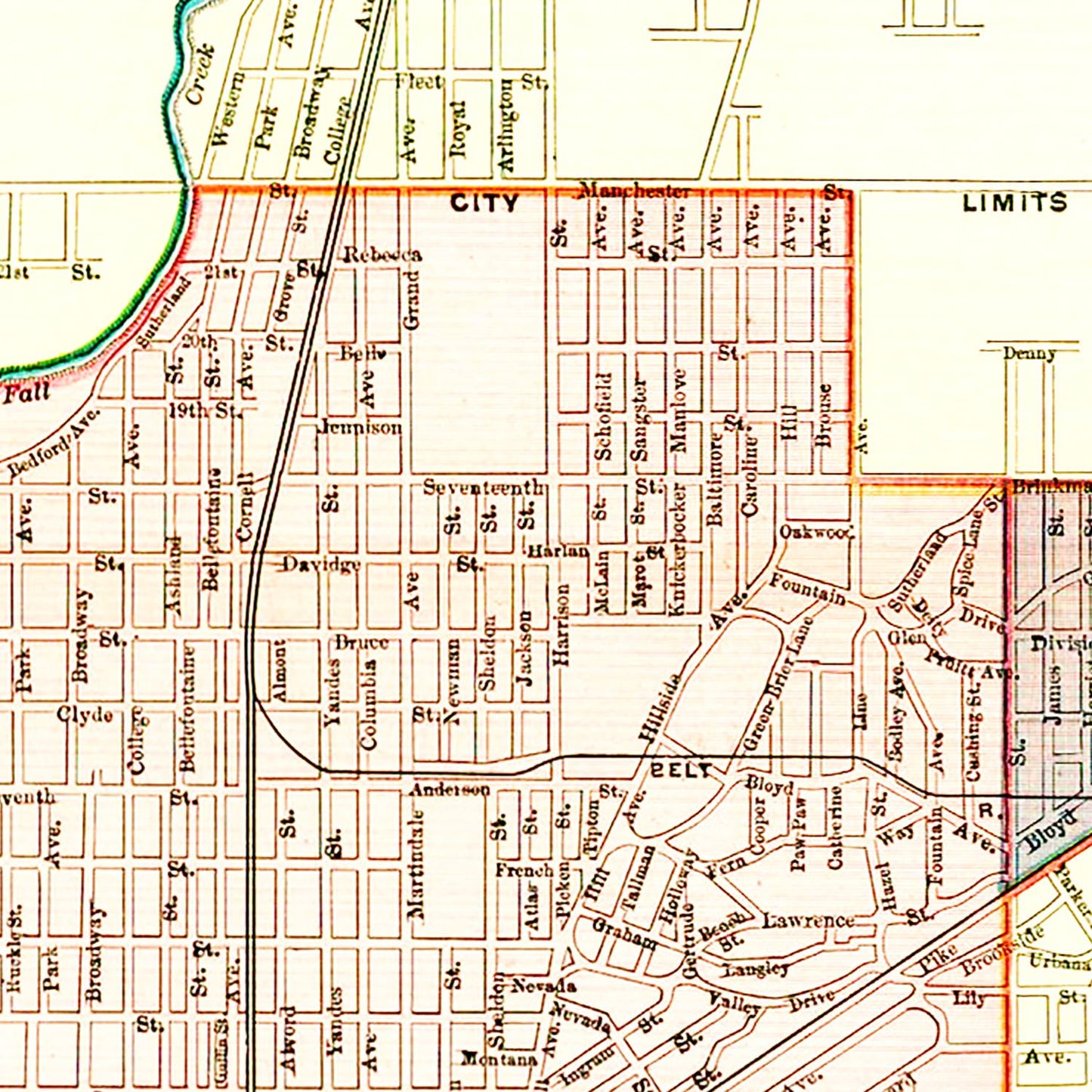 Vintage Map of Indianapolis, Indiana, 1899