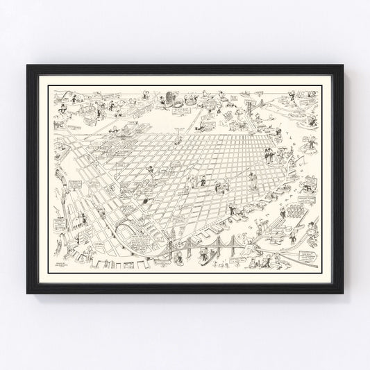 Vintage map of San Francisco, California, 1945