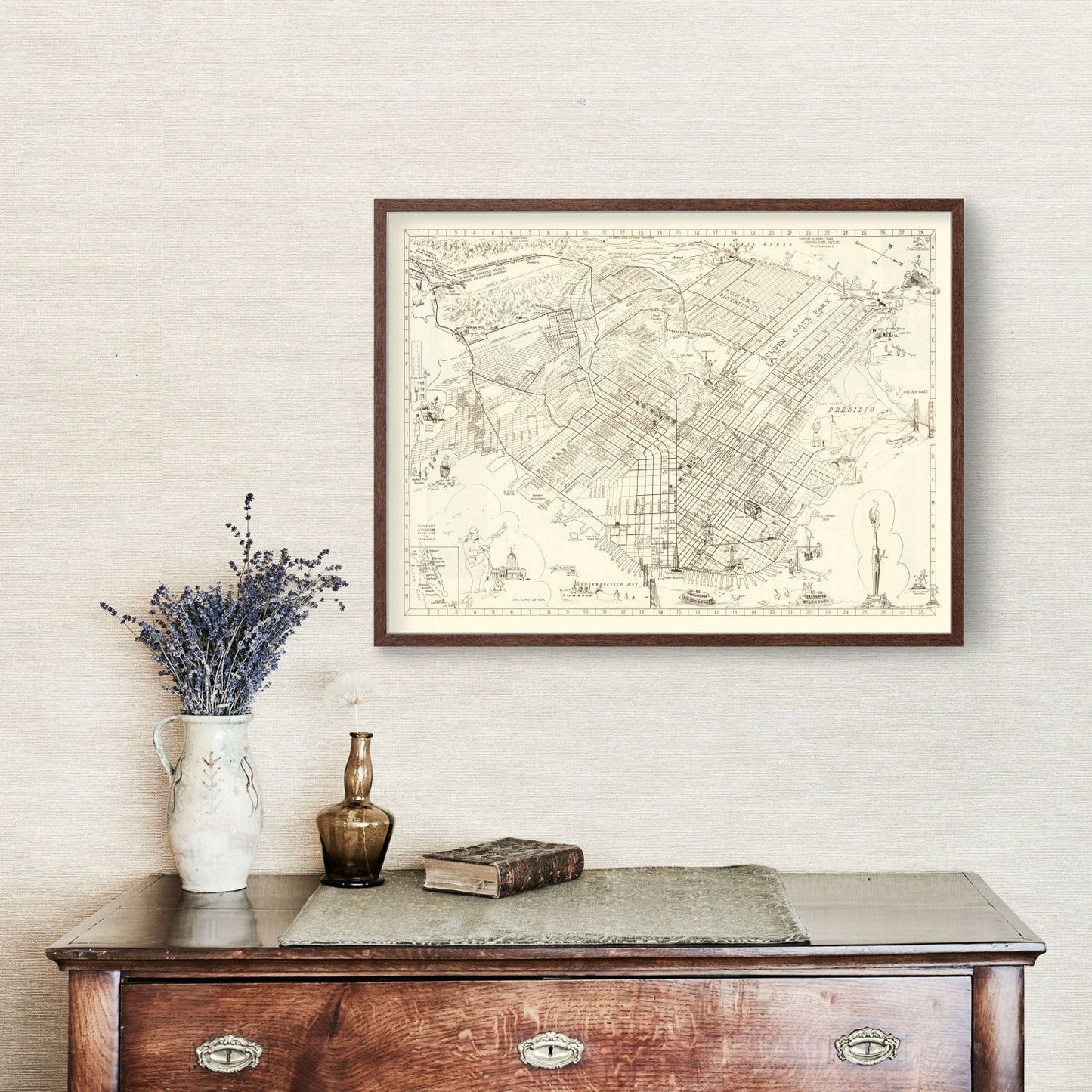 Vintage Map of San Francisco, California, 1939 II