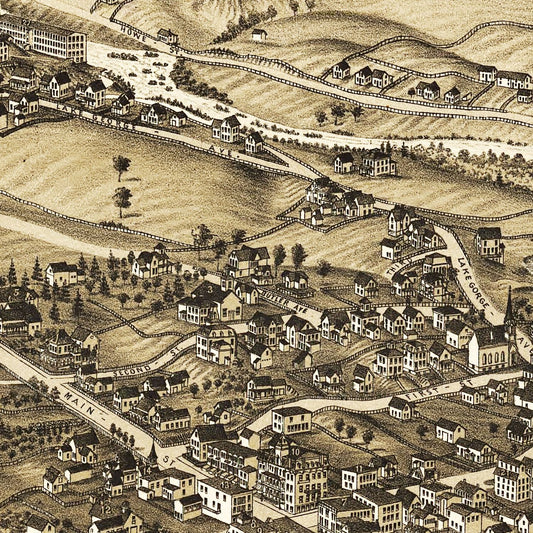 Vintage Map of Ticonderoga, New York, 1884