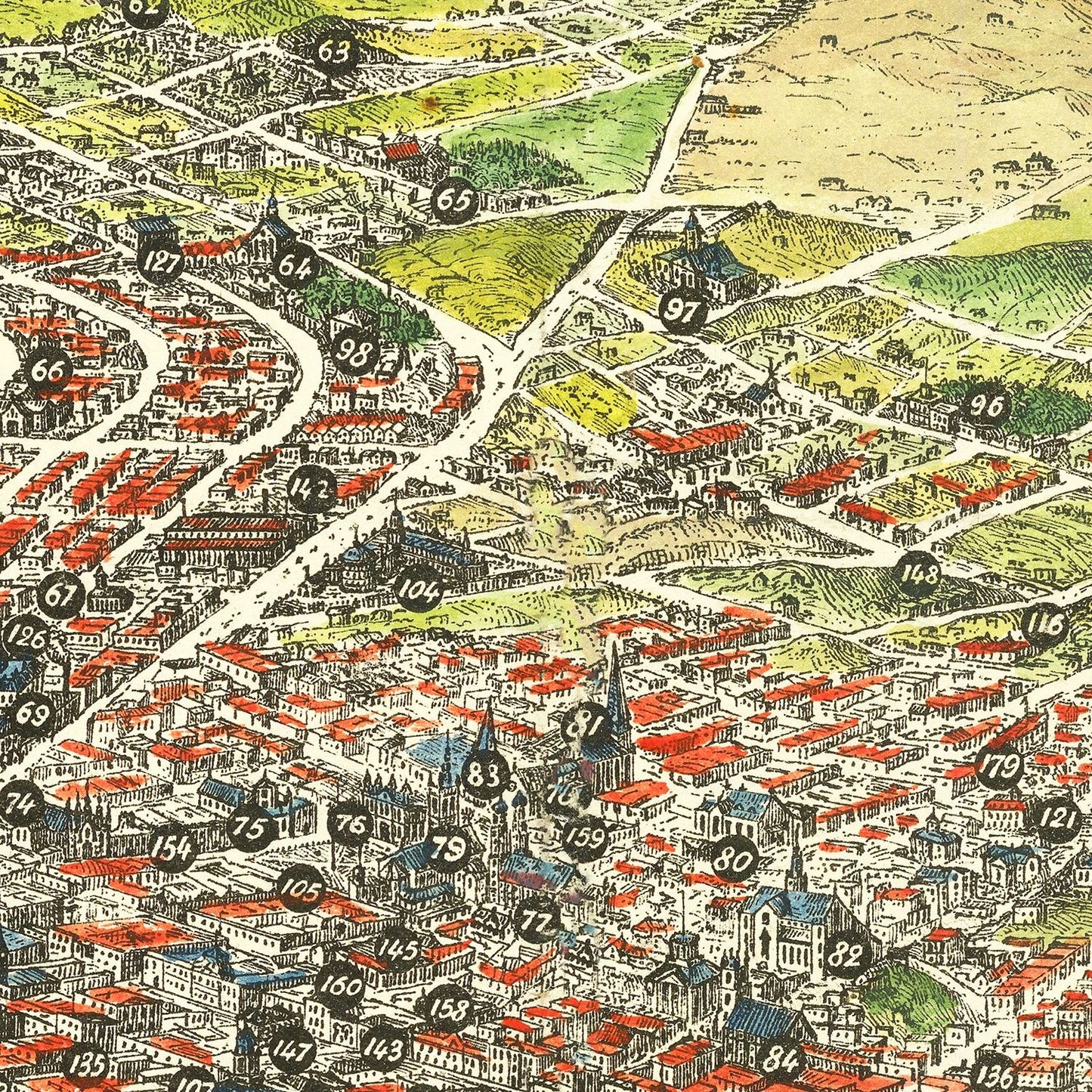 Vintage Map of San Francisco, California, 1875