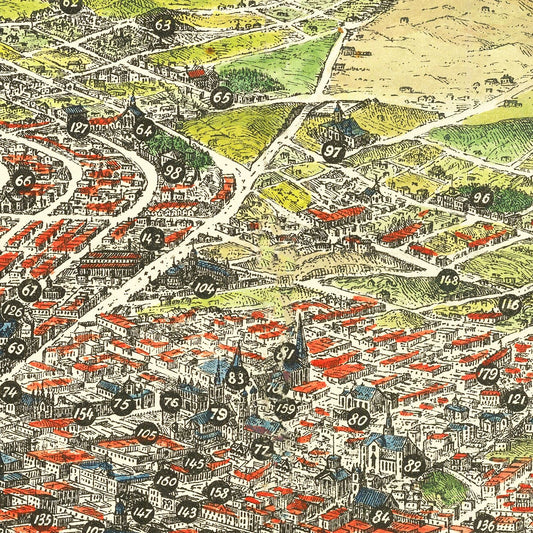 Vintage Map of San Francisco, California, 1875