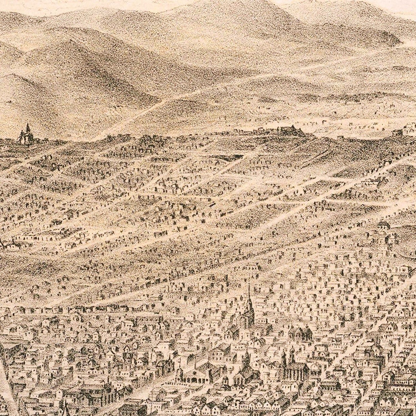 Vintage Map of San Francisco, California, 1868 II