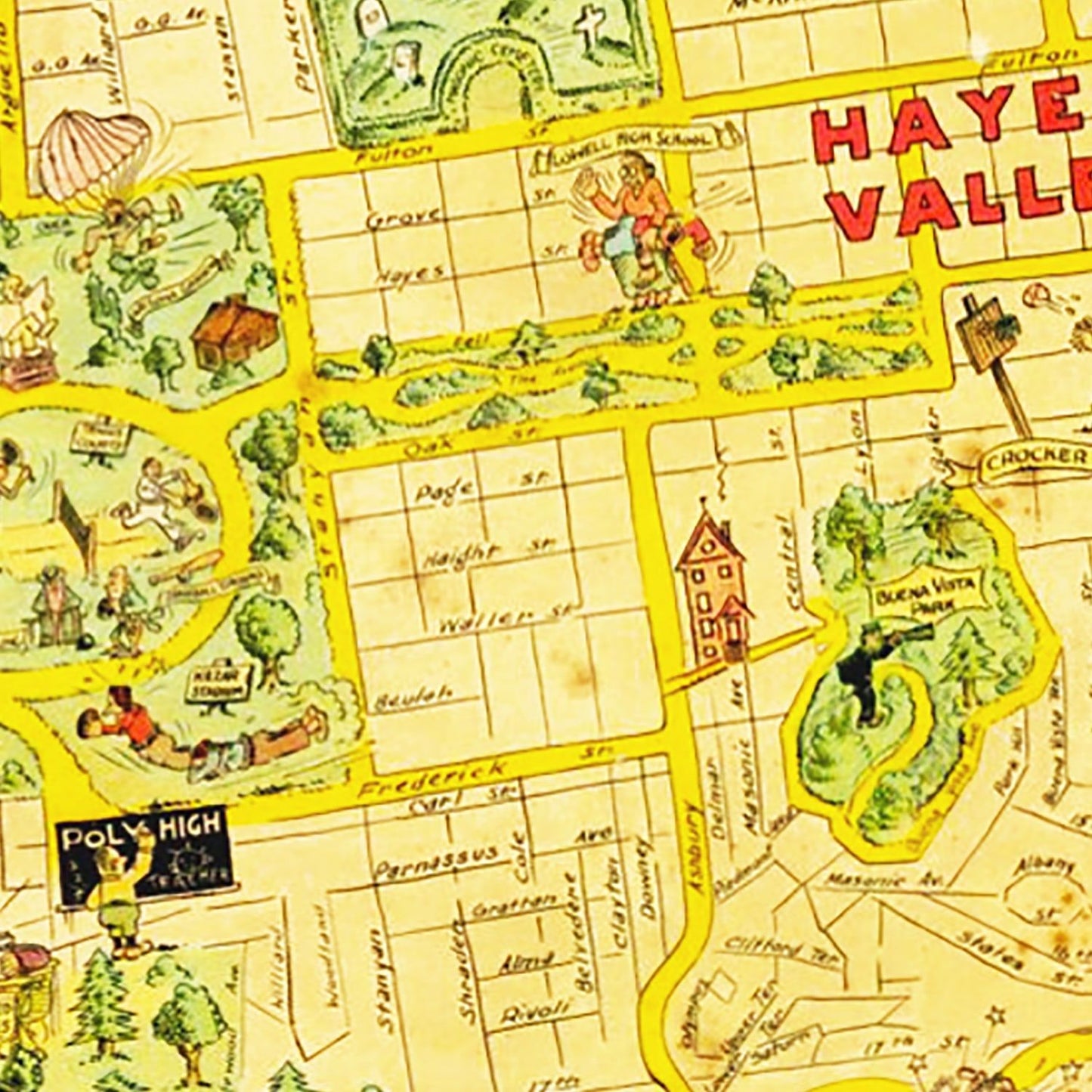 Vintage Map of San Francisco, California, 1927