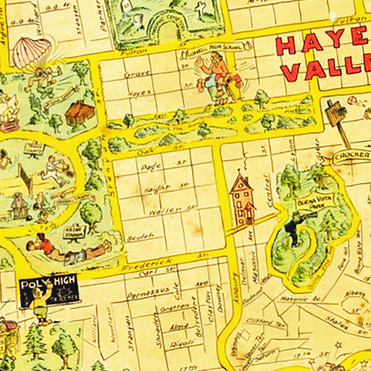 Vintage Map of San Francisco, California, 1927
