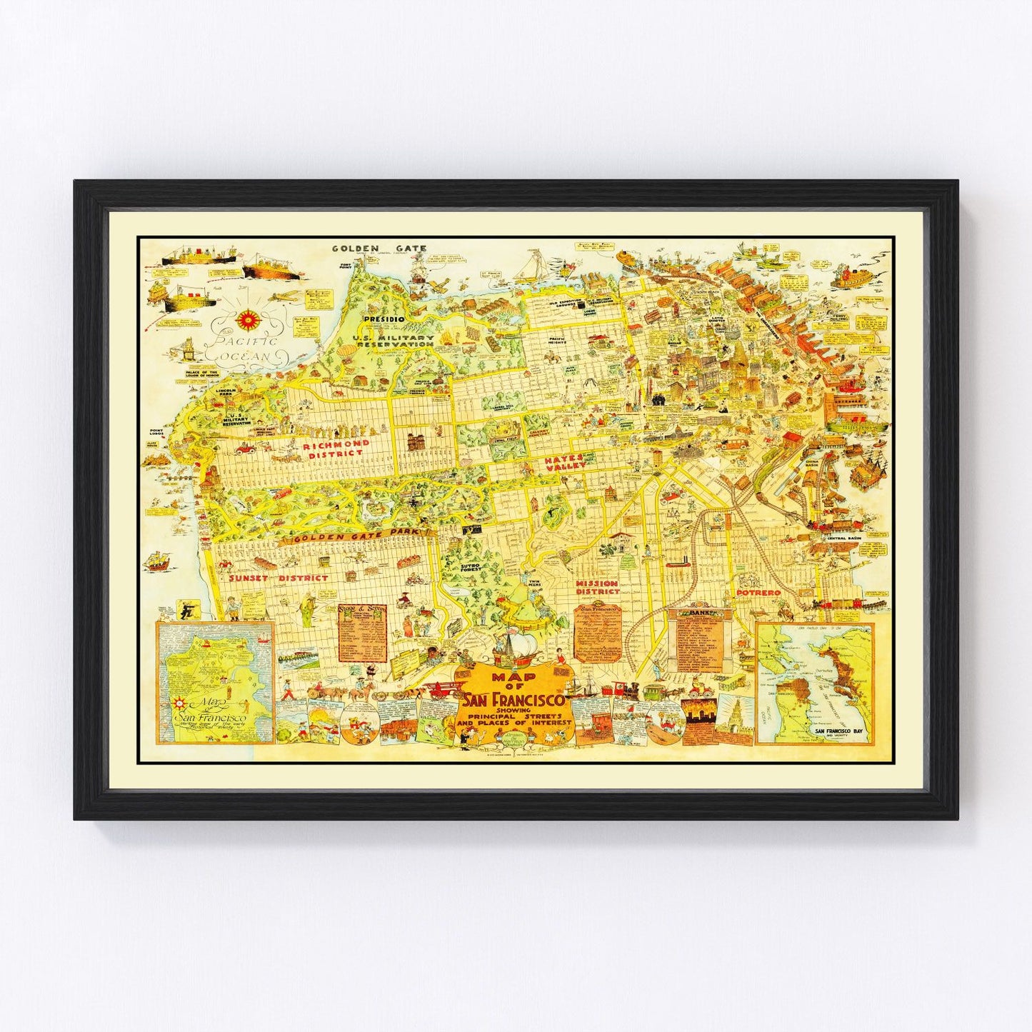 Vintage map of San Francisco, California, 1927