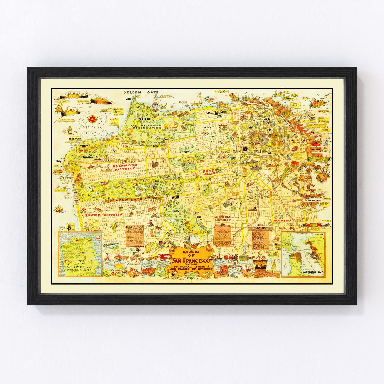 Vintage map of San Francisco, California, 1927