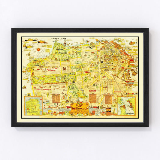 Vintage map of San Francisco, California, 1927