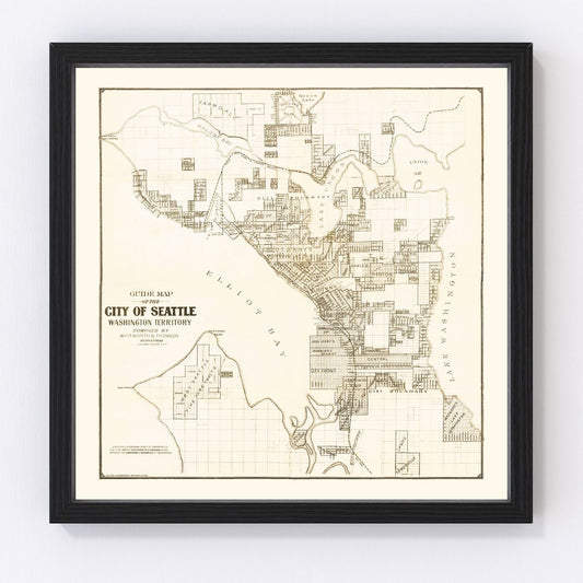 vintage map of Seattle, Washington, 1887
