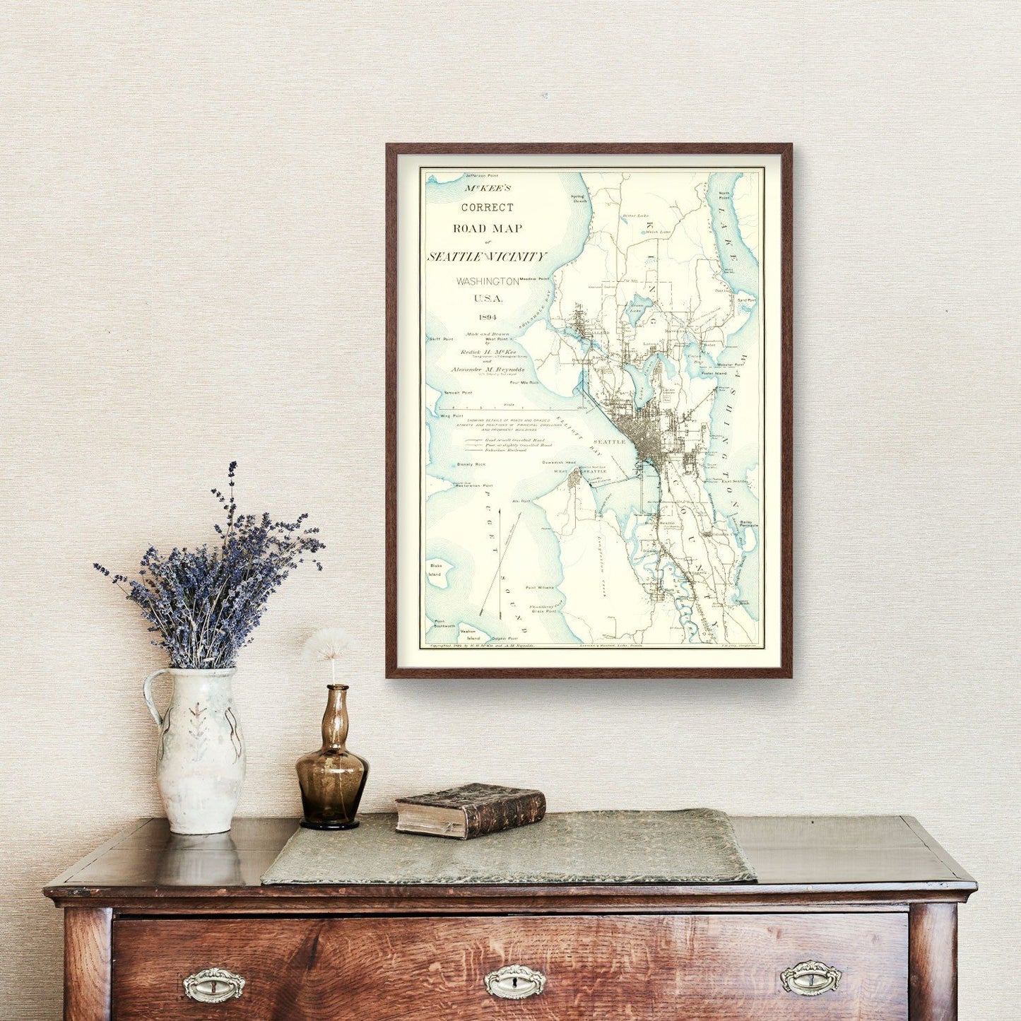 Vintage Map of Seattle, Washington, 1894