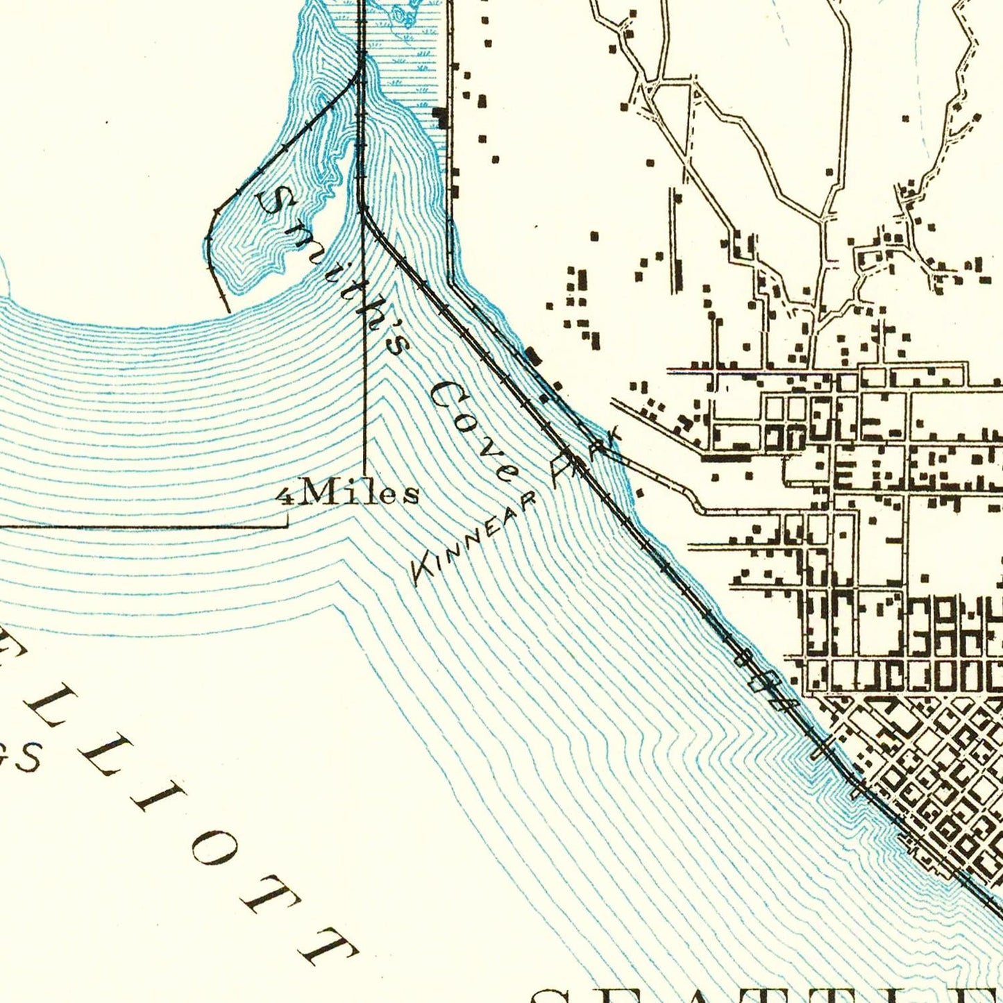 Vintage Map of Seattle, Washington, 1894