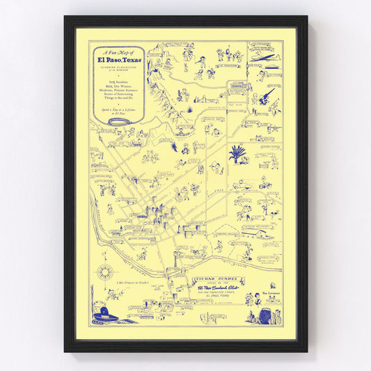 Vintage map of El Paso, Texas, 1945
