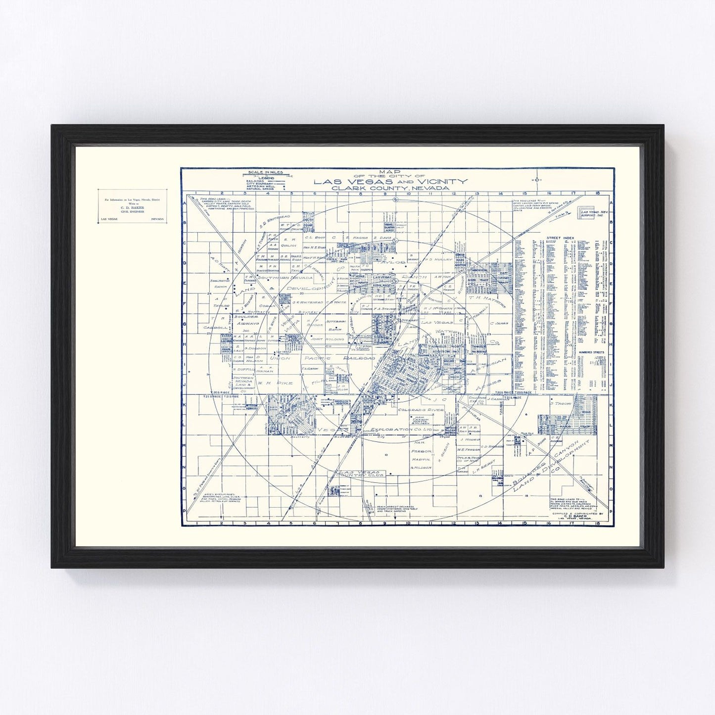 Vintage map of Las Vegas, Nevada, 1920