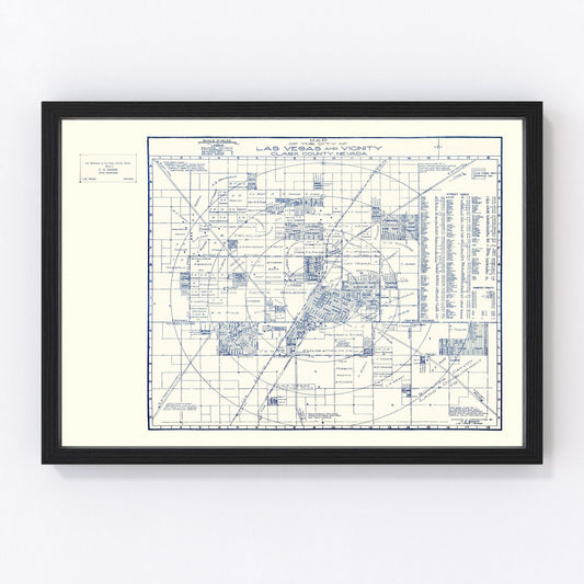 Vintage map of Las Vegas, Nevada, 1920