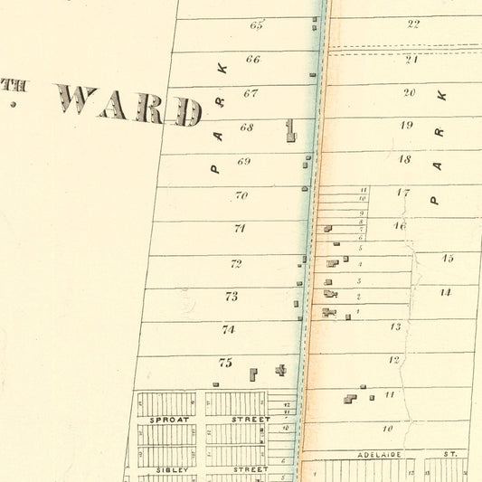 Vintage Map of Detroit, Michigan 1853