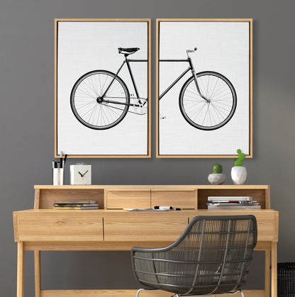 Bicycle Framed Canvas Wall Art Set