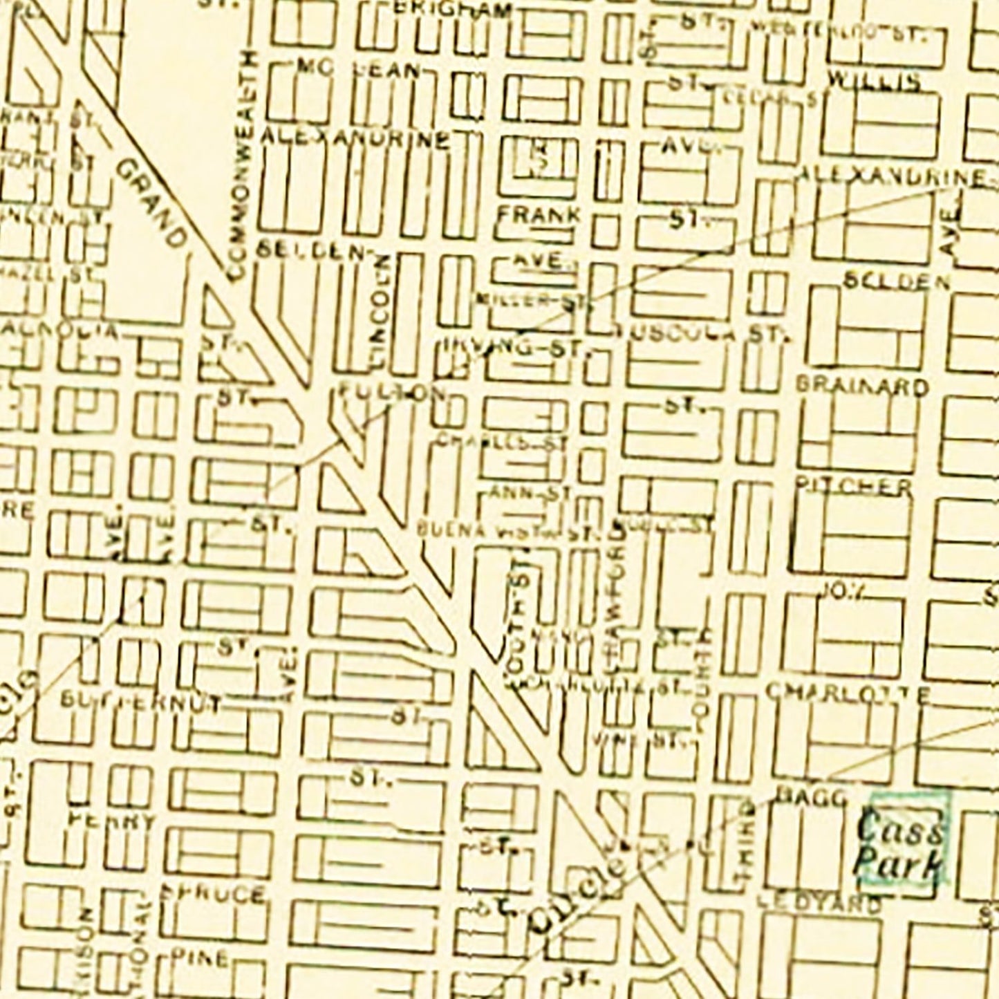 Vintage Map of Detroit, Michigan 1892