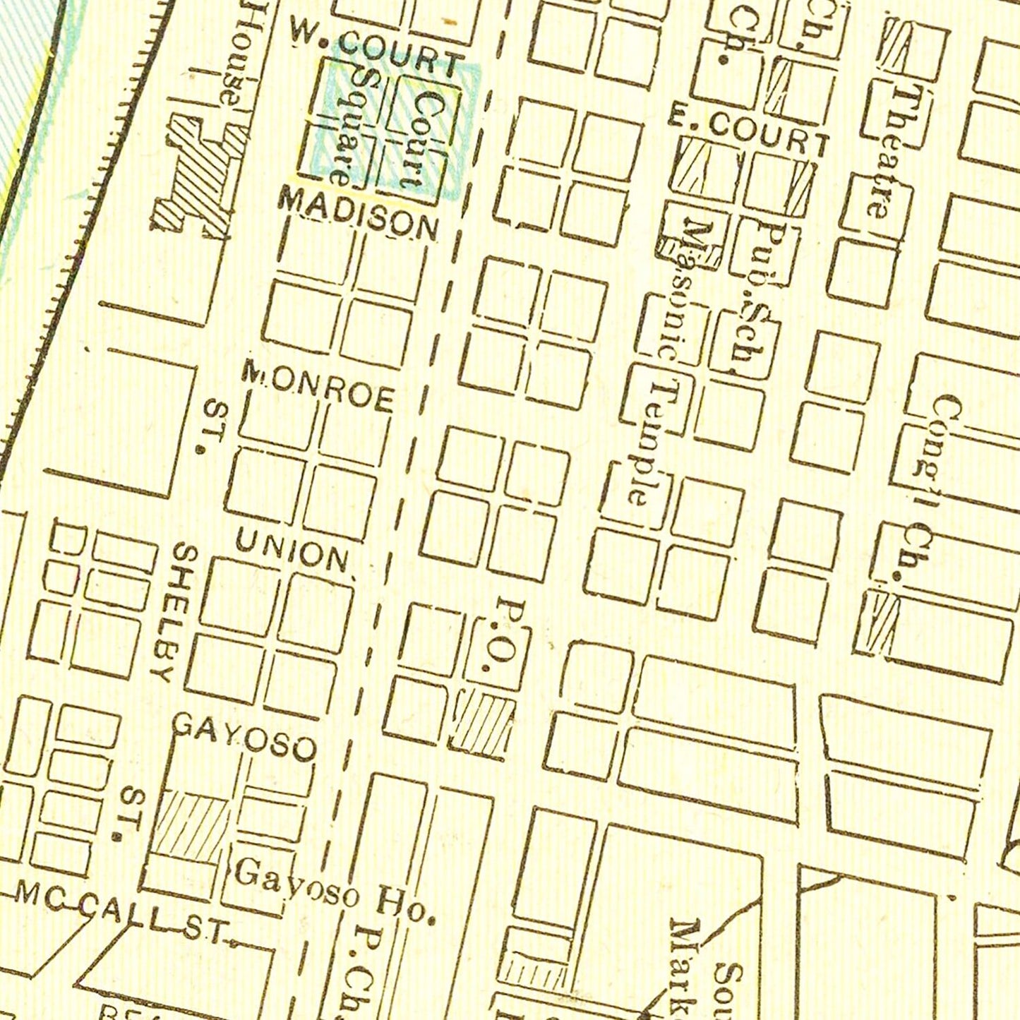 Vintage Map of Memphis, Tennessee, 1895