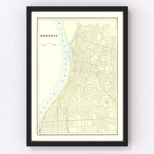 Vintage map of Memphis, Tennessee, 1895