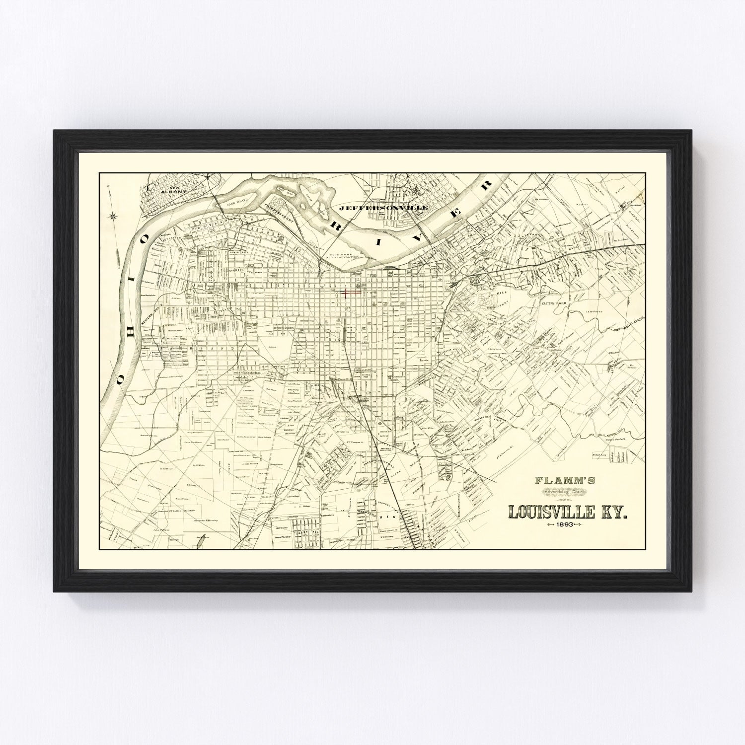 Vintage map of Louisville, Kentucky, 1893