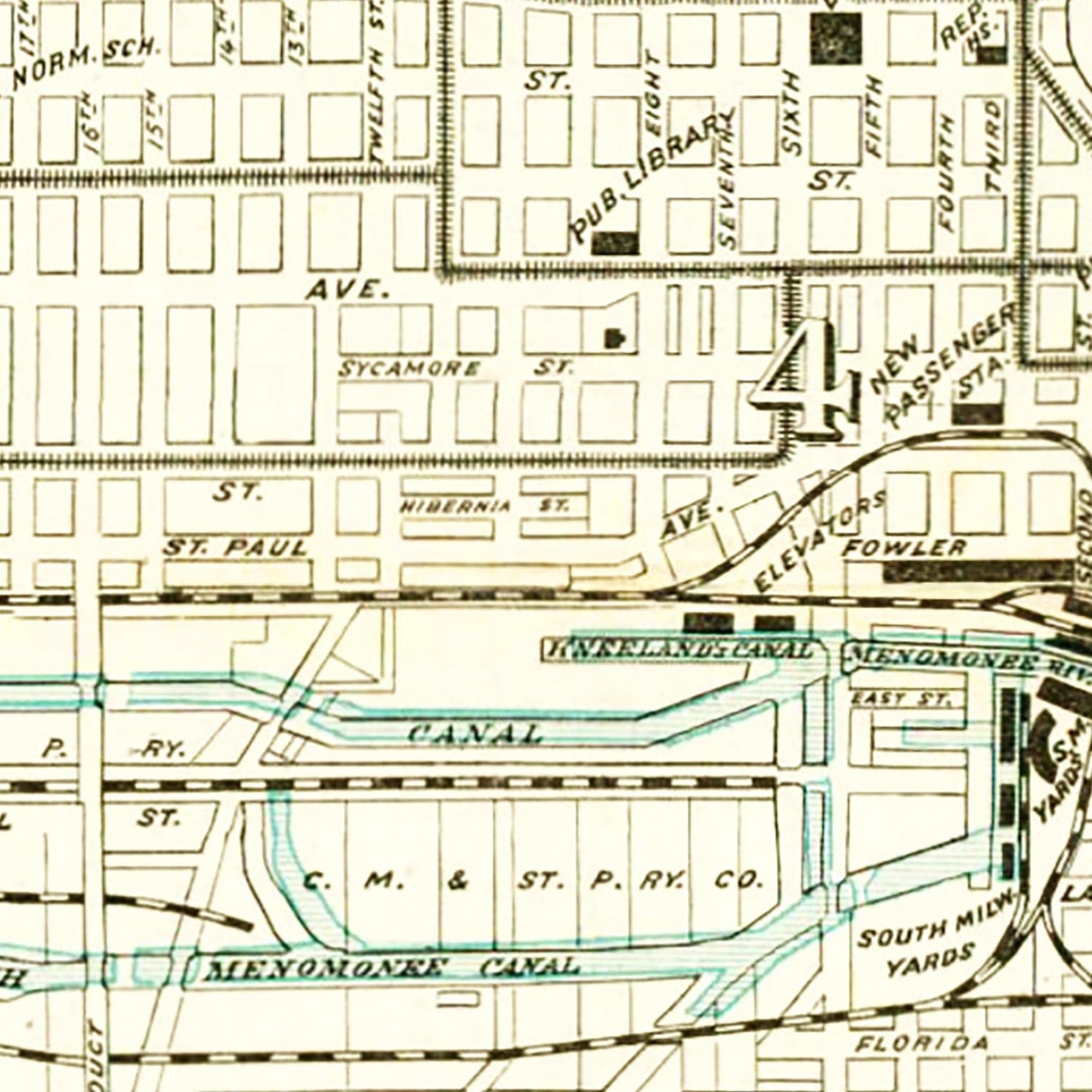 Vintage Map of Milwaukee, Wisconsin, 1898