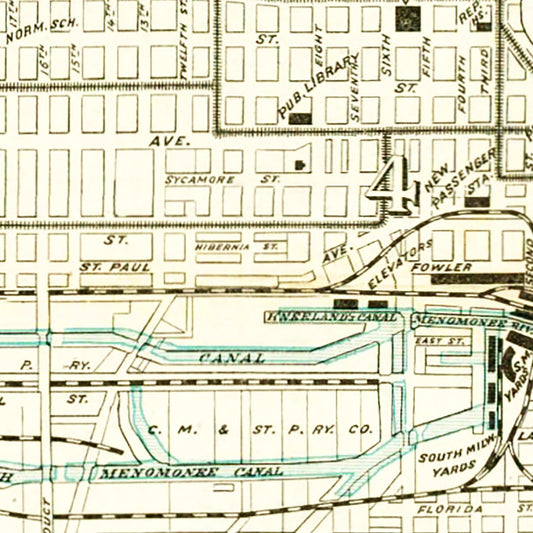 Vintage Map of Milwaukee, Wisconsin, 1898