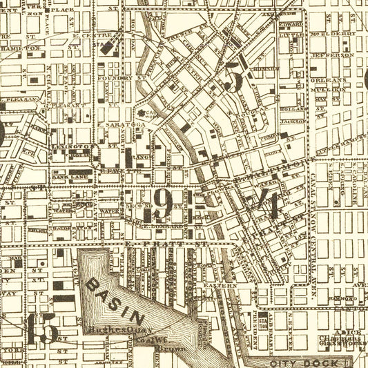 Vintage Map of Baltimore, Maryland, 1873
