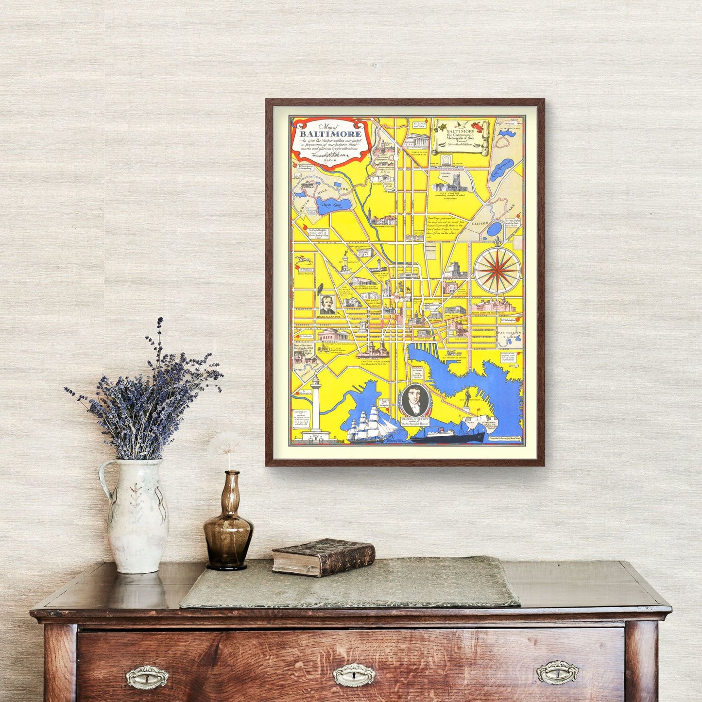 Vintage Map of Baltimore, Maryland, 1935