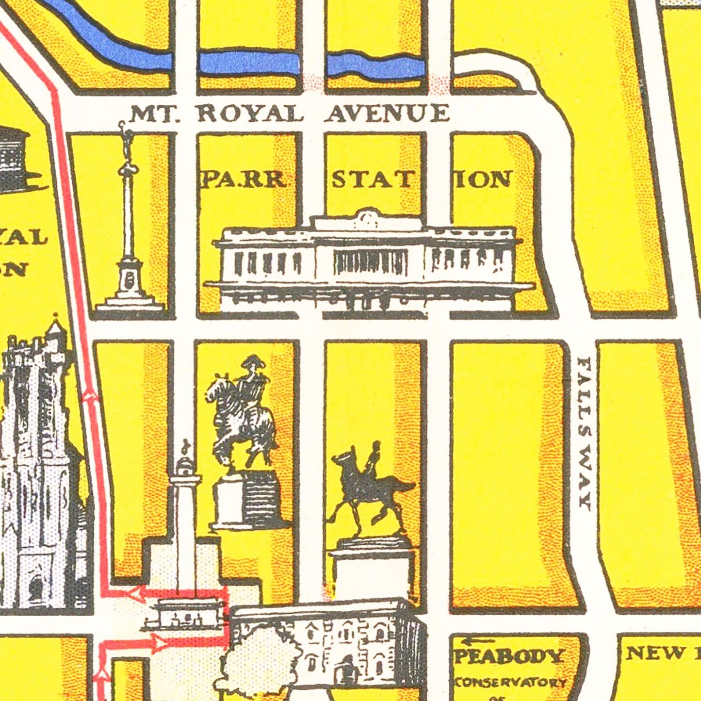 Vintage Map of Baltimore, Maryland, 1935